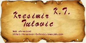Krešimir Tulović vizit kartica